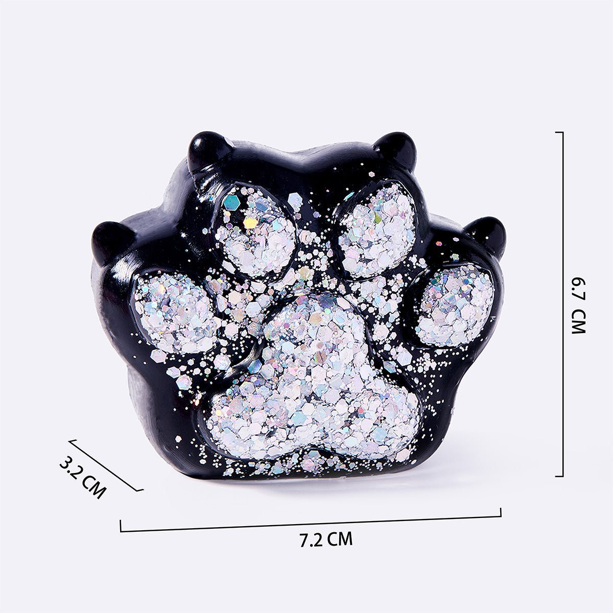 Black Silver Glitter Cat Paw with Claws
