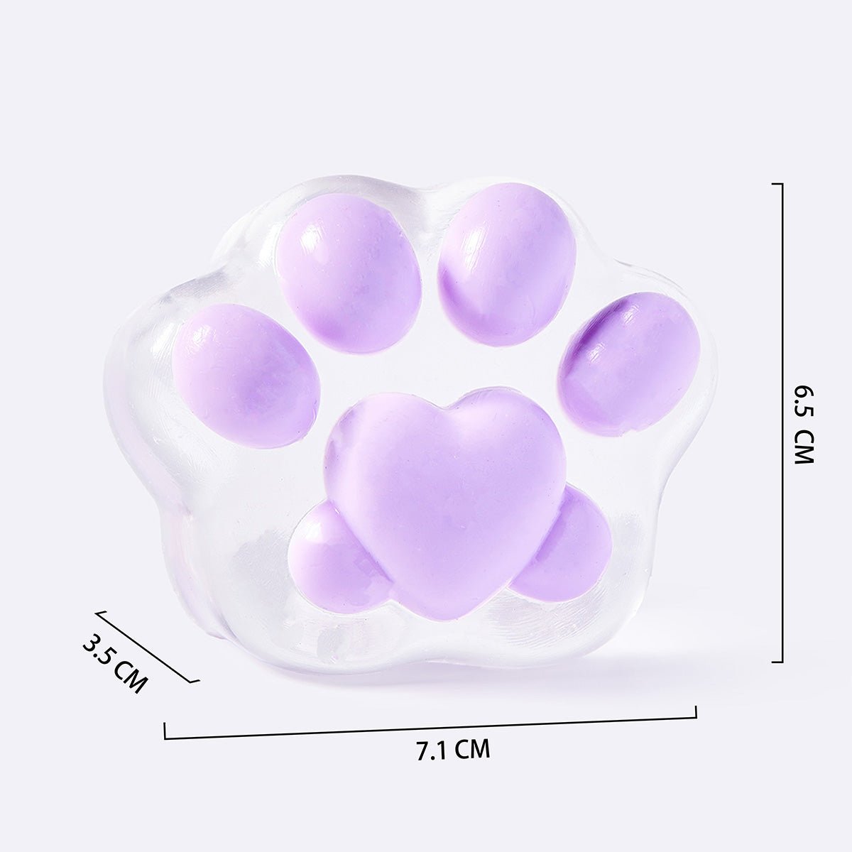 Clear Purple Heart Cat Paw