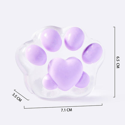 Clear Purple Heart Cat Paw