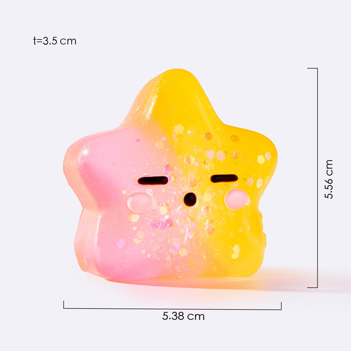 Pink & Yellow Squinting Star Taba Squishy