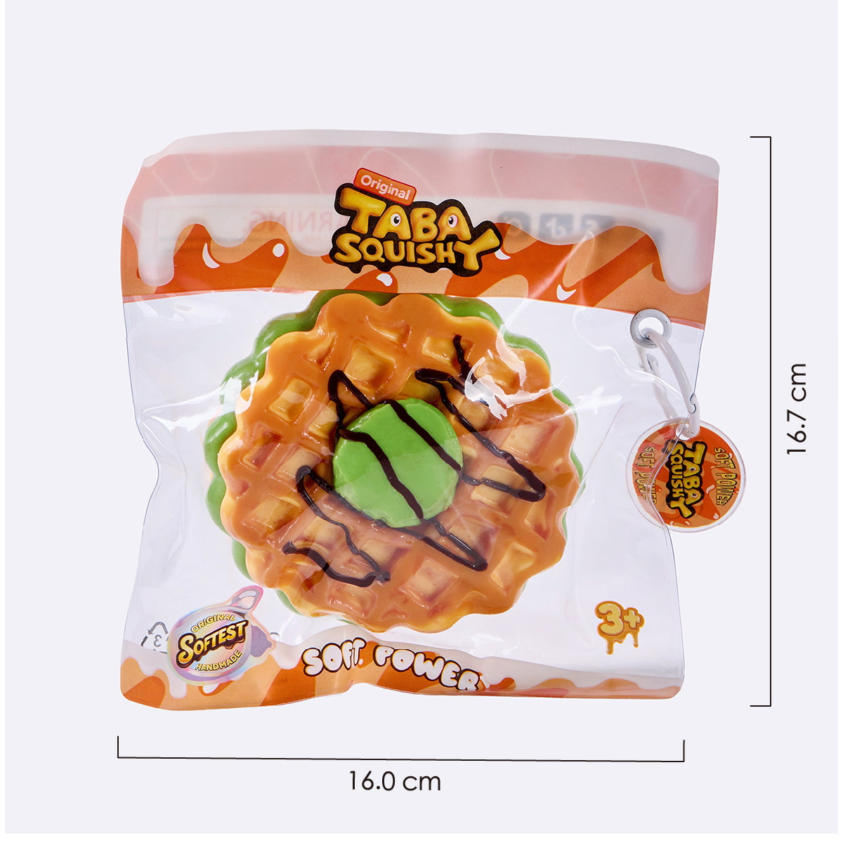 Round Matcha-Filled Waffle Taba Squishy