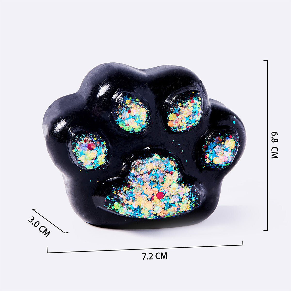 Black Rainbow Glitter Cat Paw
