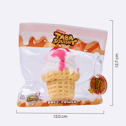 Strawberry Swirl Ice Cream Cone Taba Squishy