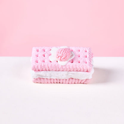 Pink Strawberry Sandwich Cookie Taba Squishy